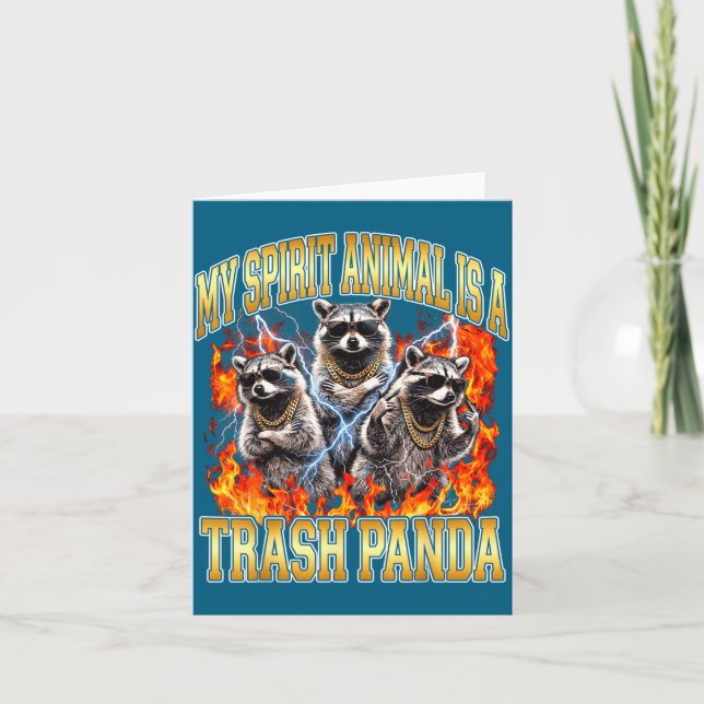 Carte Raccoon My Srit Animal Is A Trash Panda Funny Boot (Devant)