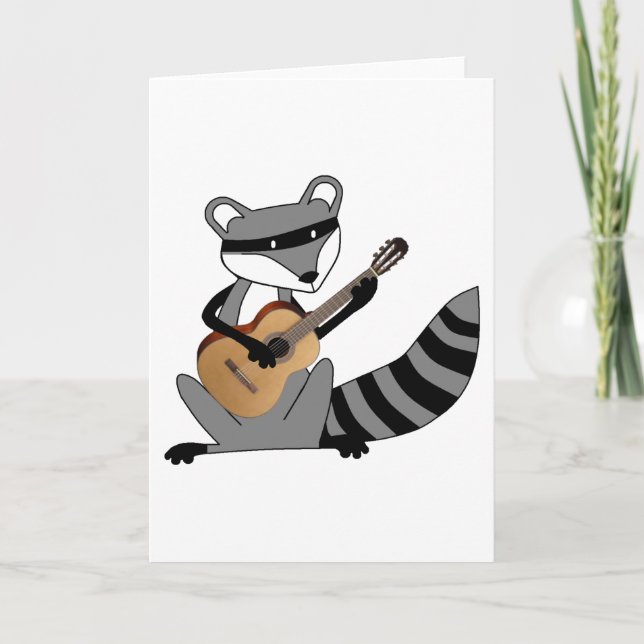 Carte Raccoon Playing the Guitar (Devant)