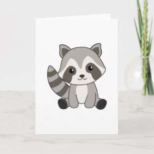 Carte Raccoon Sweet Animaux Pour Enfants Funny Raccoons
