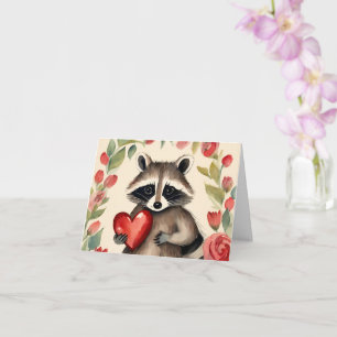 Carte Raccoon Valentine