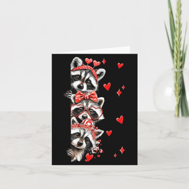 Carte Raccoon Valentines Day Funny Feral Raccoon Love He (Devant)