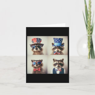 Carte Raccoon Vintage Style de machine photo, Indépendan