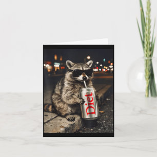 Carte Raccoons soda light fun animal meme genz drôle