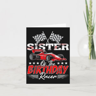 Carte Race Car Soeur De L'Anniversaire Racer Racing Fami