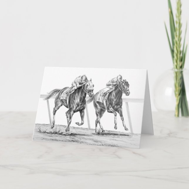 Carte Race de cheval Thoroughbred Dessin de Kelli Swan (Devant)