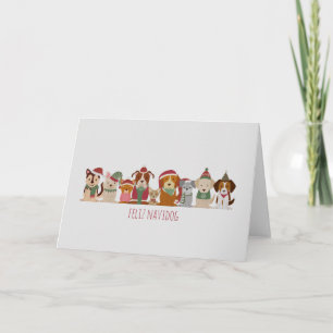 Carte Races de chiens de Noël personnalisables 