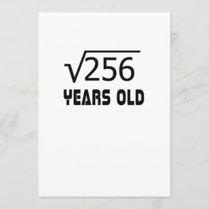 Carte Racine carré de 256 16 ans 16e anniversaire