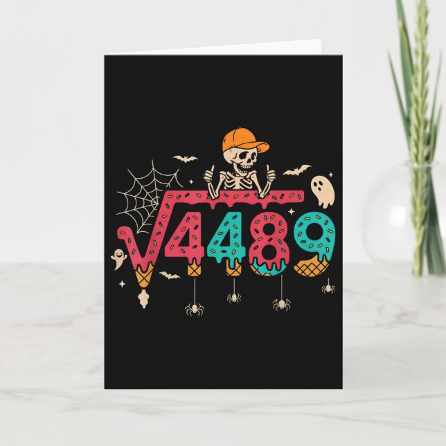 Carte Racine carrée 4489 Prof de maths drôle 67 Meme Hal (Devant)