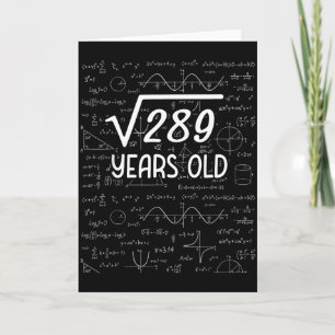 Carte Racine Carrée De 289 17e Anniversaire Cadeaux Pour