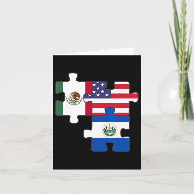 Carte Racines Mexicaine Et Salvadorienne Plus Drapeau Am (Devant)