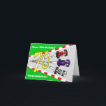 Carte Racing Cars 70th<br><div class="desc">Trois voitures de course à la vitesse sont en compétition sur la piste pour la gloire du Grand Prix,  à travers un numéro d'or 70 pour célébrer ce 70e anniversaire spécial. Les messages sont personnalisables,  pour personnaliser la carte de votre destinataire spécial.</div>