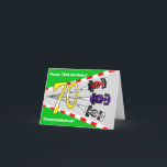 Carte Racing Cars 70th<br><div class="desc">Trois voitures de course à la vitesse sont en compétition sur la piste pour la gloire du Grand Prix,  à travers un numéro d'or 70 pour célébrer ce 70e anniversaire spécial. Les messages sont personnalisables,  pour personnaliser la carte de votre destinataire spécial.</div>