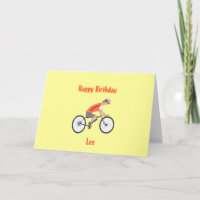 Racing Cyclist Birthday Card, ajouter le nom