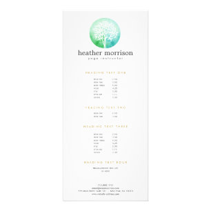 Carte Rack Aquarelle Arbre Yoga et Wellness