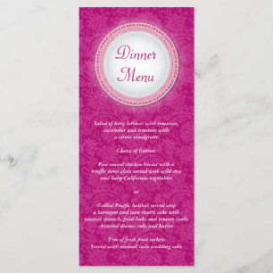 Carte Rack Baroque Fuchsia Plaque Menu