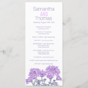 Carte rack du programme de mariage chrysanthème vi