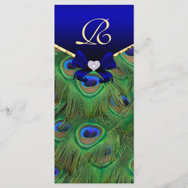 Carte Rack du programme Royal Blue Peacock Wedding (Devant)