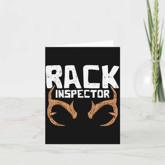 Carte Rack Inspector Funny Deer Elk Buck Bow Hunting Hun (Devant)