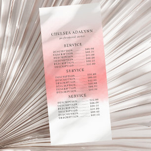 Carte Rack Minimaliste Ombre Rose Aquarelle