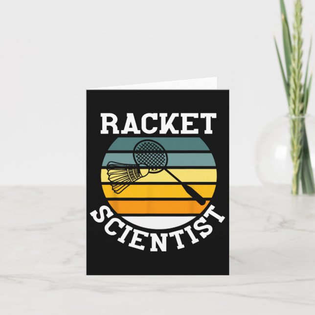 Carte Racket Scientist Funny Retro Style Vintage Badmint (Devant)