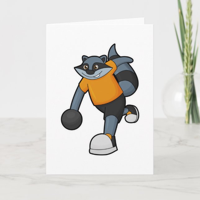 Carte Racoon à Bowling avec Bowling (Devant)