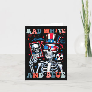 Carte Rad Blanc Et Bleu Squelette Drôle Radiol Patriotiq