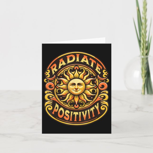 Carte Radiate Sitivity Vintage Sun Insrational Motivatio (Devant)