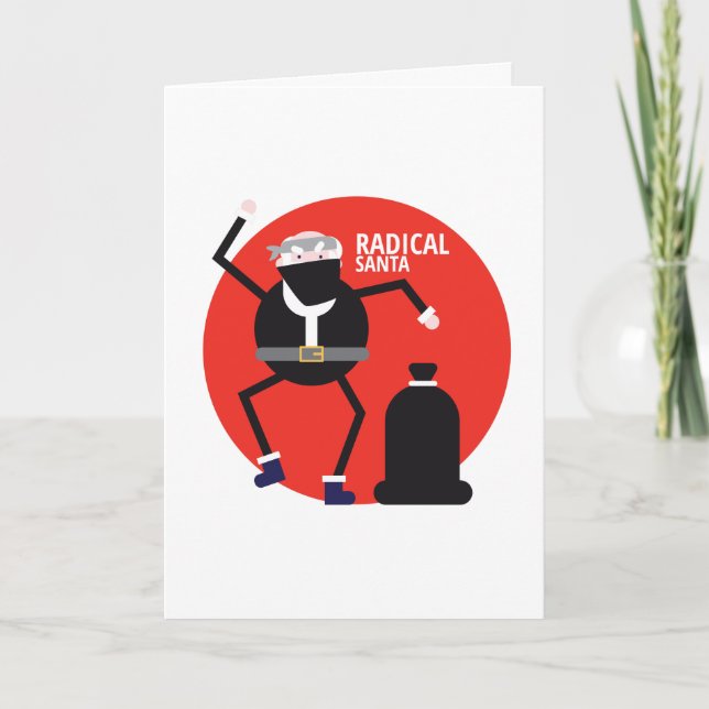 Carte Radical Sanata Funny Christmas Mate Card rouge (Devant)