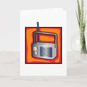 Carte Radio Art Pop Rétro des Années 80 Vibrant Vintage