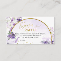 Carte Raffin à café à Baby shower Floral violet