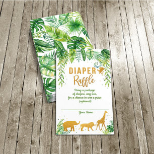 Carte Raffin Baby shower Eléphant Jungle