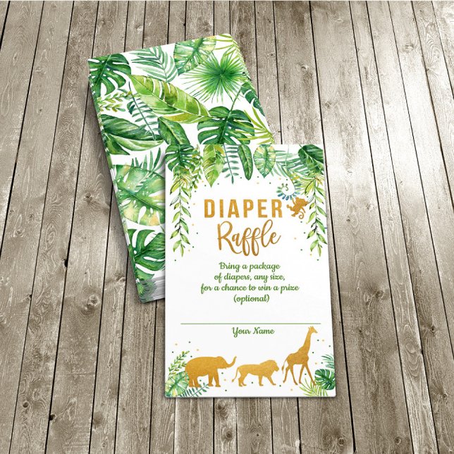 Carte Raffin Baby shower Eléphant Jungle (Créateur téléchargé)