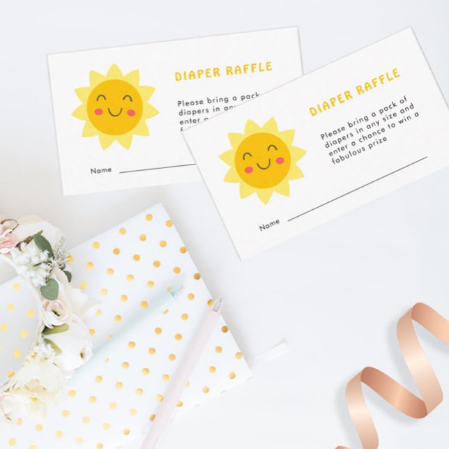 Carte Raffin Baby shower Sunshine Cute (Créateur téléchargé)
