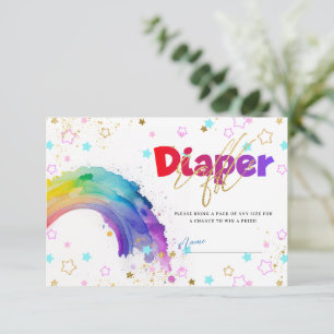 Carte Raffin de Baby shower d'aquarelle Rainbow