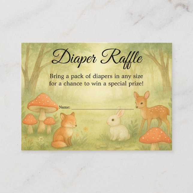 Carte Raffin de Baby shower de couches de toadstoo (Devant)