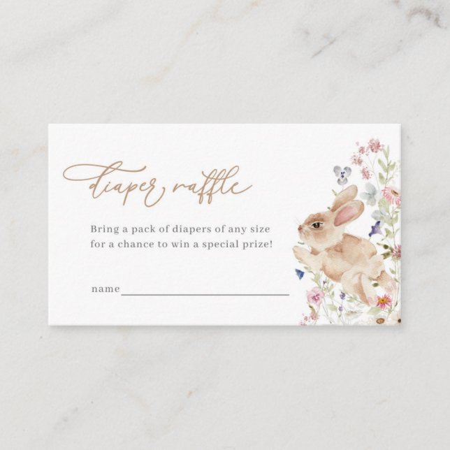 Carte Raffin de Baby shower de lapin de Pâques Pri (Devant)