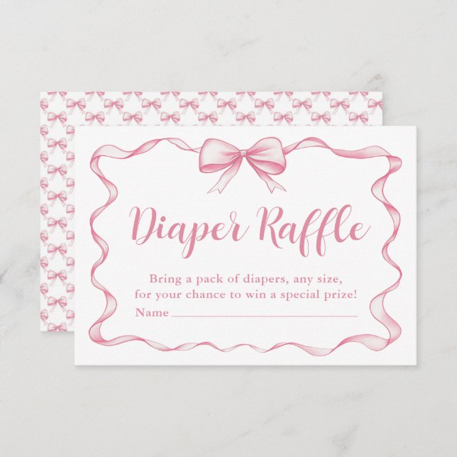 Carte Raffle de Baby shower de la fille à la chaud (Devant / Derrière)