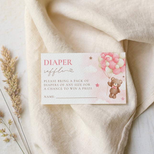 Carte Raffle Fille Déchets À Balloon Teddy Bear (Créateur téléchargé)