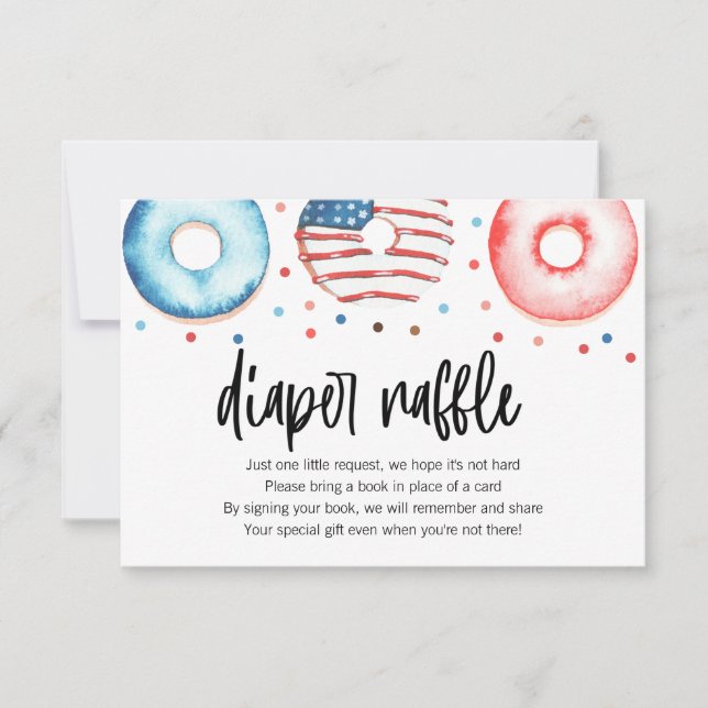 Carte Raffle Patriotic Donut Baby Sprinkl Diaper (Devant)