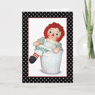 Carte Rag Doll Anniversaire avec Pois