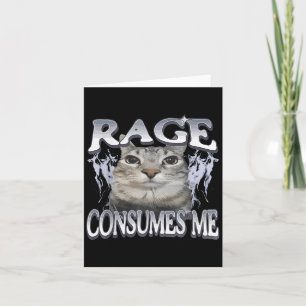 Carte Rage Me Consume Drôle Silly Staring Cat Mème Femme