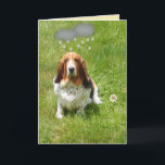 Carte Rain On Funny Birthday Card W/Basset Hound<br><div class="desc">Rain On Funny Birthday Card W/Basset Hound,  Balloons & Cake</div>
