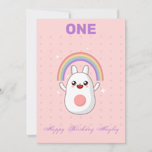 Carte Rainbow 1er Birthday