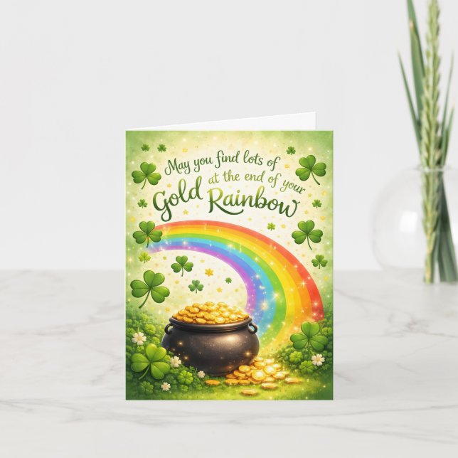 Carte Rainbow and Pot of Gold St. Patrick's Day Card (Devant)