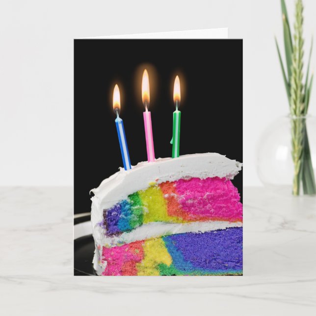 Carte Rainbow Birthday Cake (Devant)