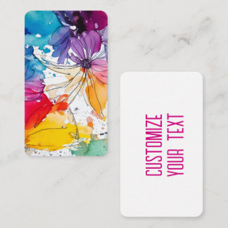 Carte Rainbow Bloom Watercolor Florale Note
