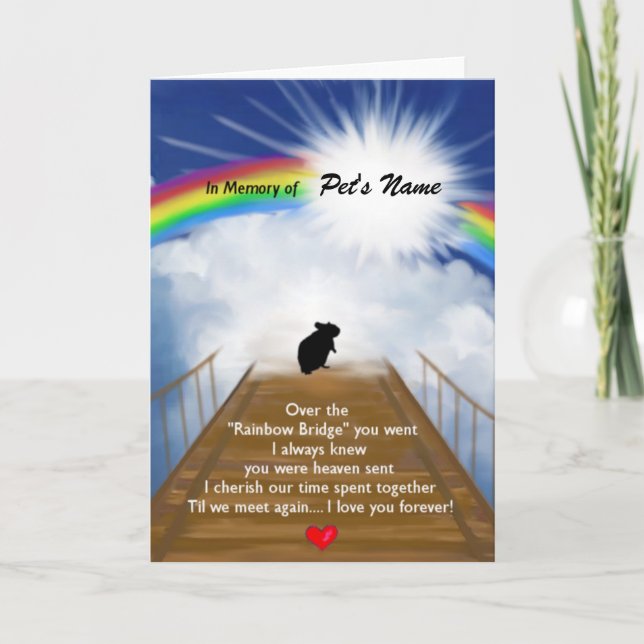 Carte Rainbow Bridge Memorial Poem for Hamsters (Devant)