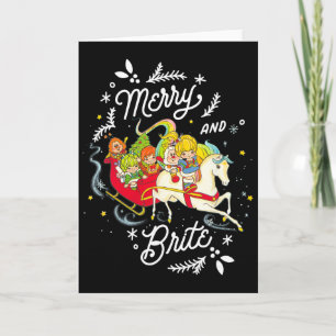 Carte Rainbow Brite Noël Merry And Brite Traîneau Rid