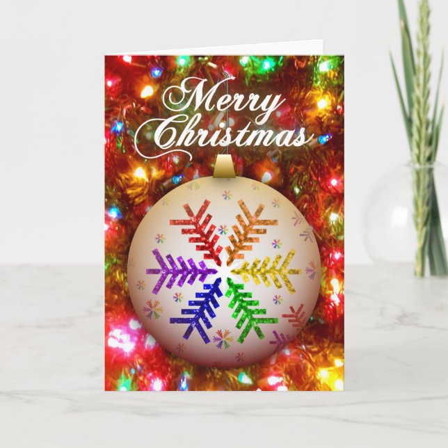 Carte Rainbow Christmas Tree Snowflake Joyeux Noël (Devant)