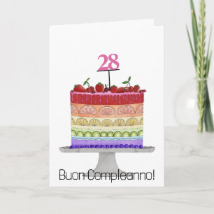Carte Rainbow Color Cupcake Anniversaire Italienne